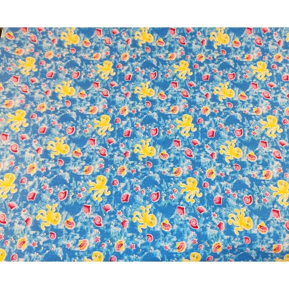 Ocean Octopus Sea Life Cotton Fabric  With Coordinating Border Fabric over 4 yd - Picture 4 of 10